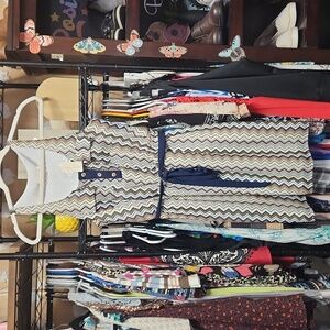 Kaya di Koko Sleeves Pullover Multicolor Geometric Blouson Mini Dress XS